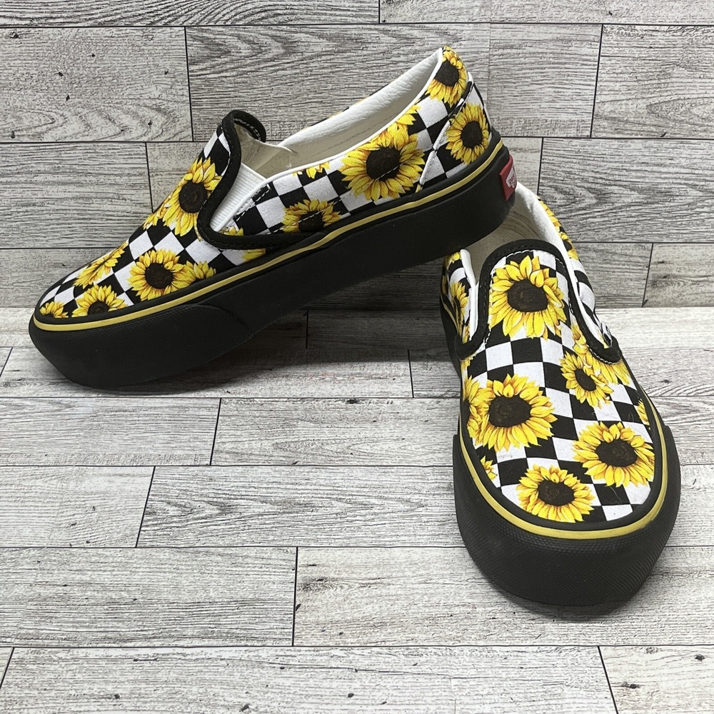 Vans Customs Unisex Classic 721454 Sunflower Casual Shoes Size M 3.5 W‎ 5